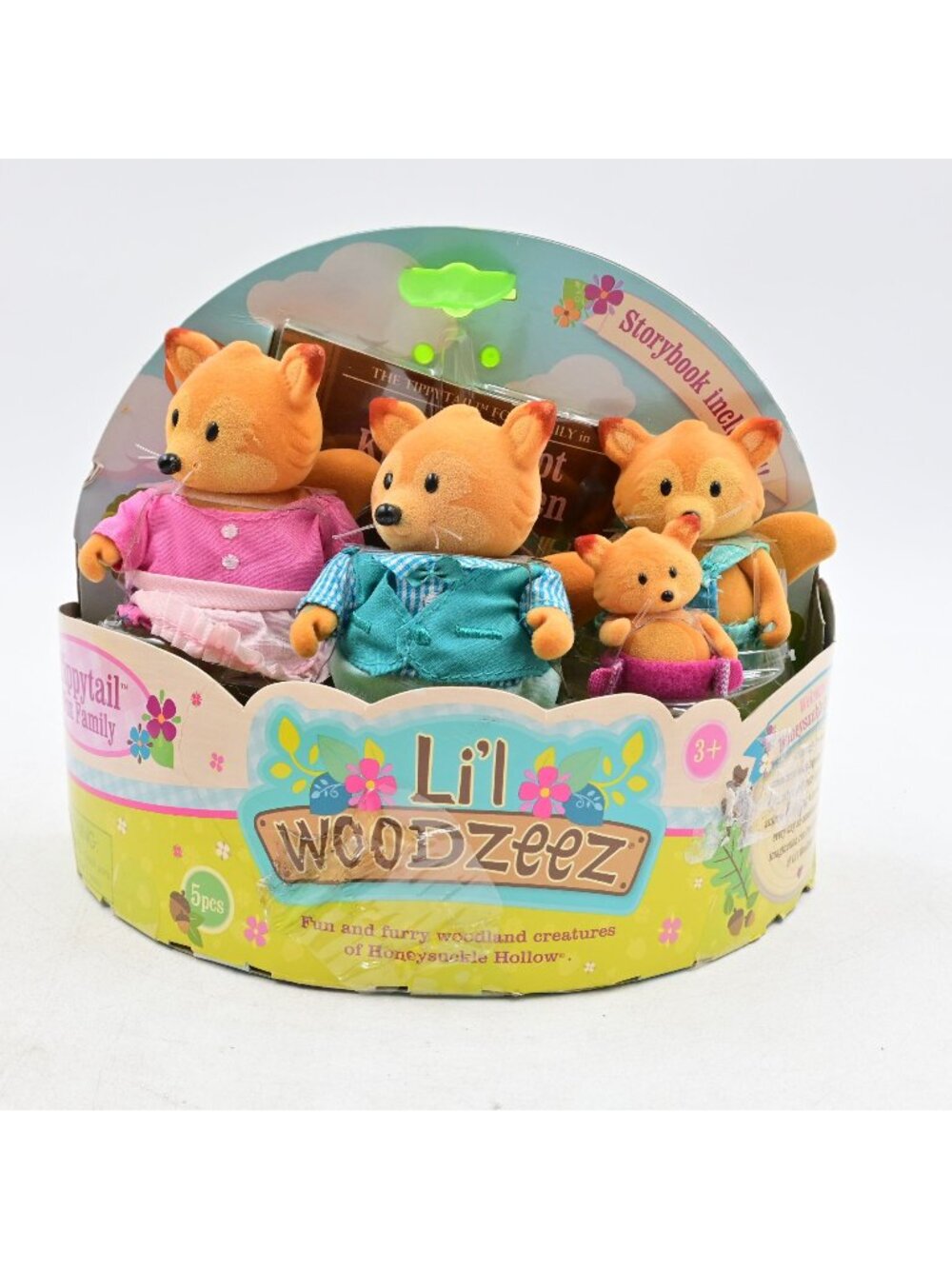 Li'l Woodzeez Tippytail Fox Family Miniature Toy Figurine Set Storybook NIB